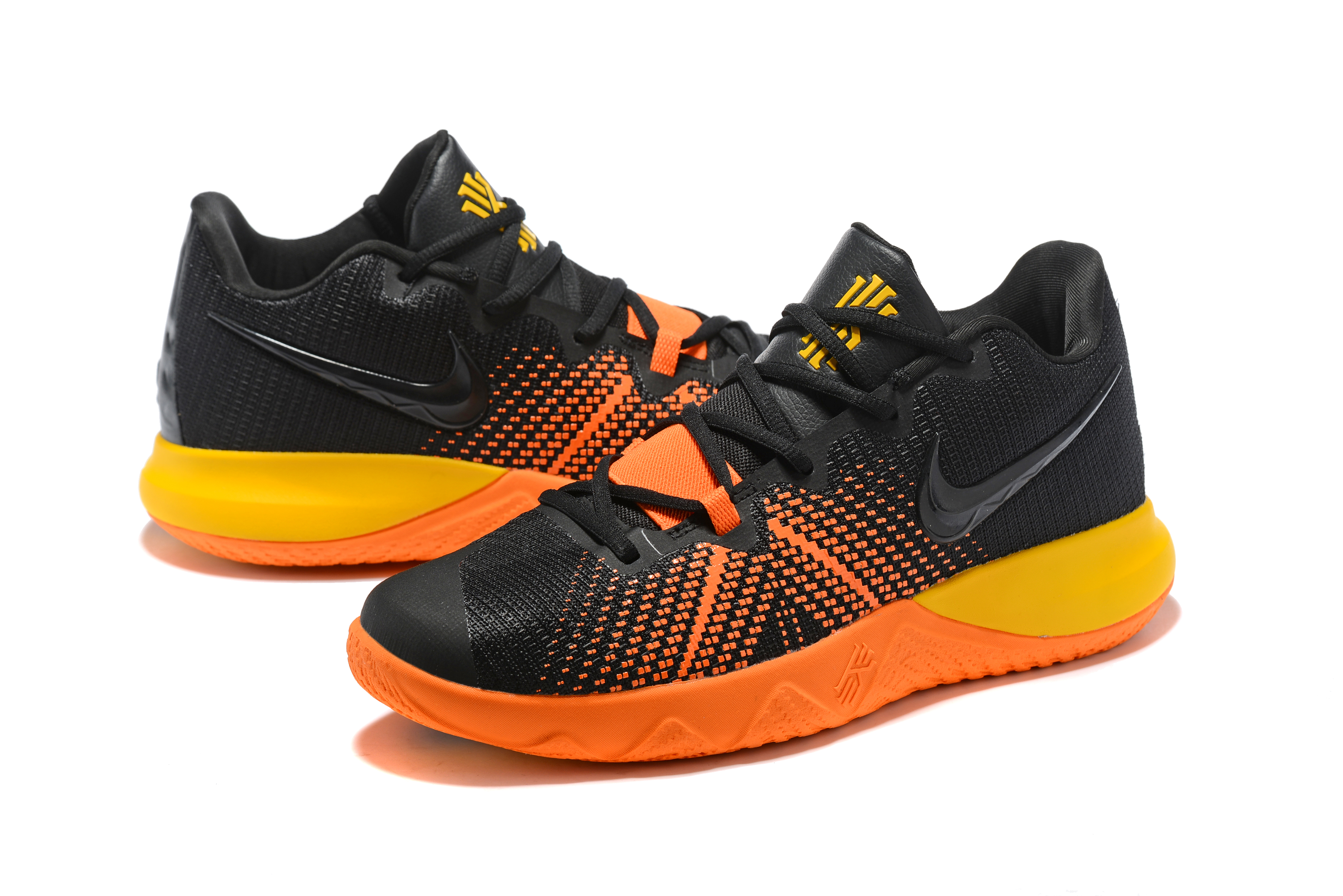 New Men Nike Kyrie Flytrap Black Orange Yellow Shoes - Click Image to Close